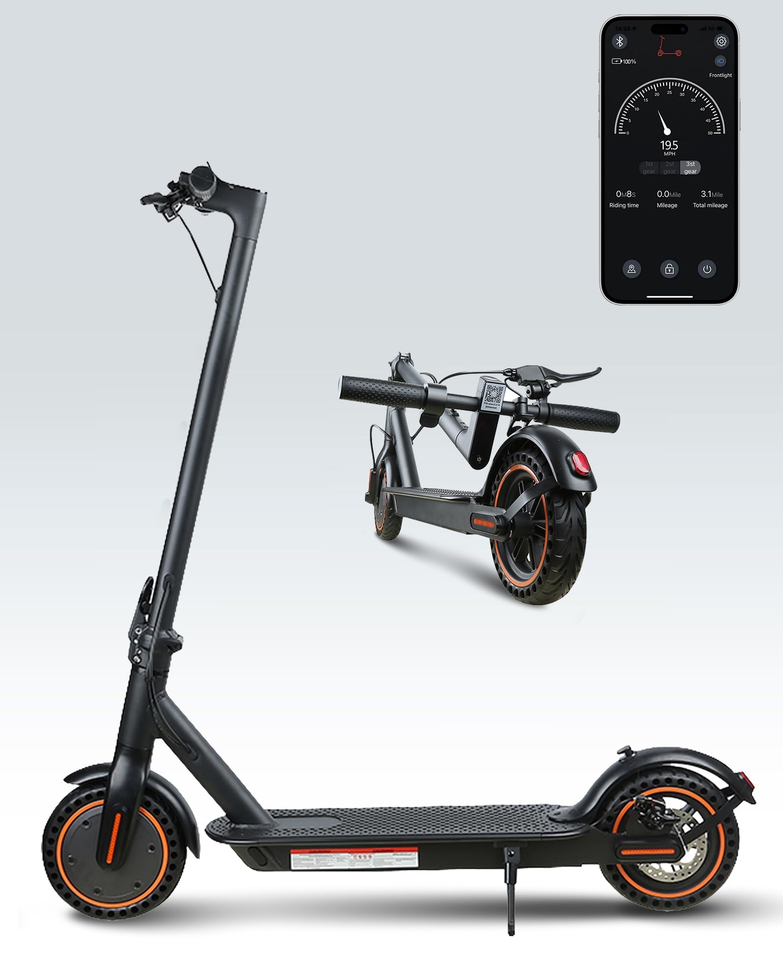 Electric Scooter for Adults, Powerful 500W/1500W Peak Motor, 8.5"/10" Tires, Max 21/28/35 Miles Long Range, Top Speed 19/21/25 MPH, APP, Folding E Scooter with Dual Suspension for Adults and Teens