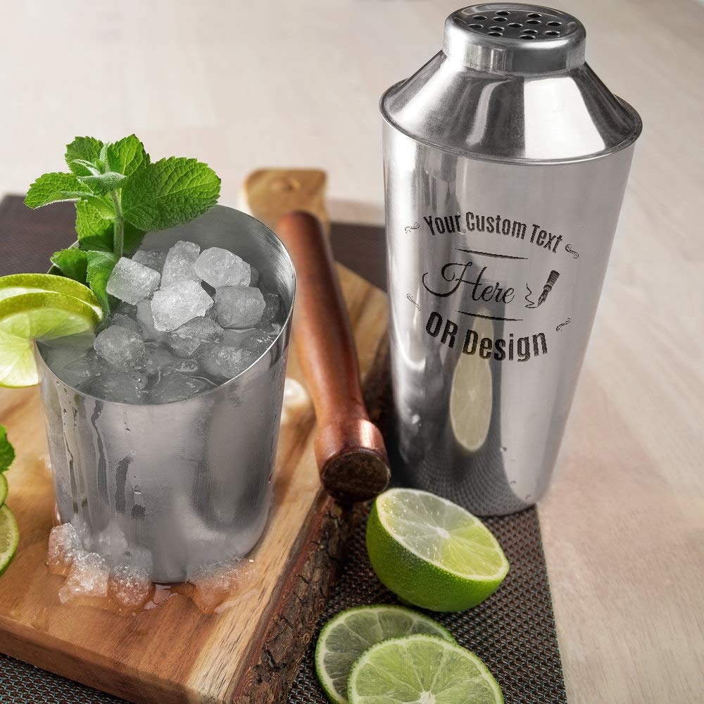 Personalized Choice Bar Shaker Boston Shaker Set | Cocktail Shaker Set Stainless Steel Martini Drink Mixer For Bartending | Drink Shakers Cocktail Essential Bar Tools For Drink Making 28 Oz