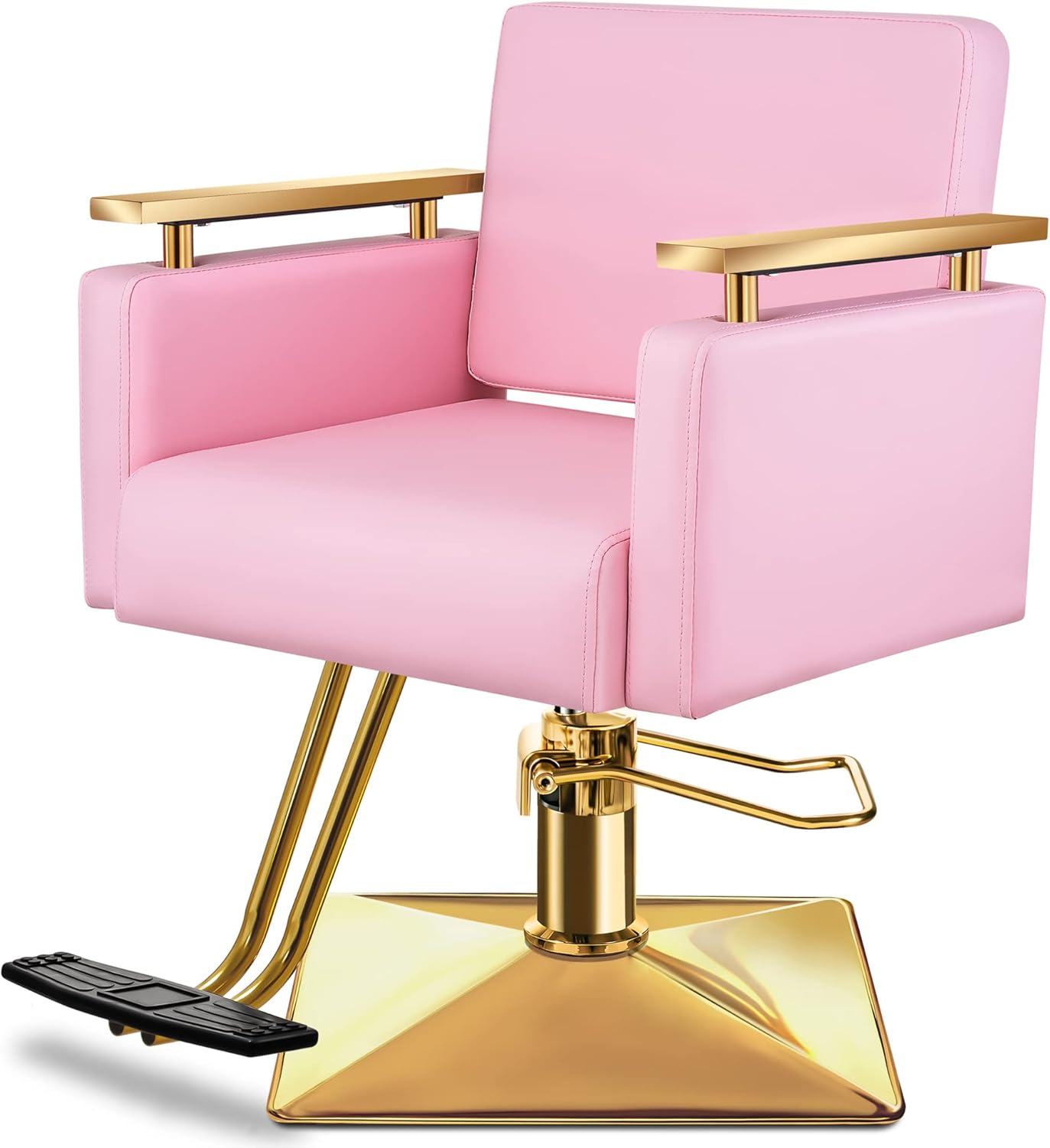 Baasha Luxury Gold Salon Chair with Memory Foam Cushioning