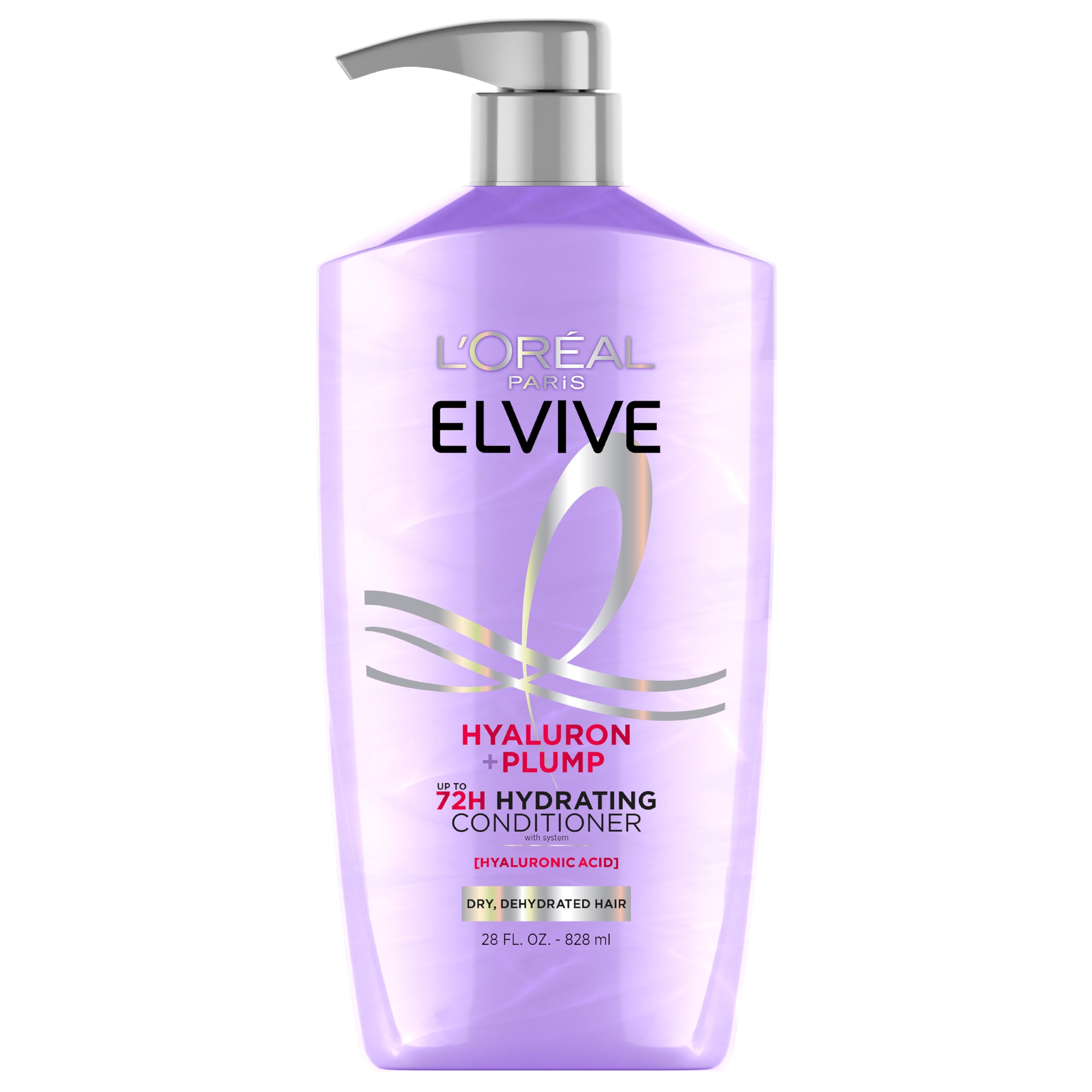 L'Oreal ParisElvive Hyaluron Plump Hydrating Conditioner for Dehydrated, Dry Hair Infused with Hyaluronic Acid Care Complex, Paraben-Free, 26.5 Fl Oz