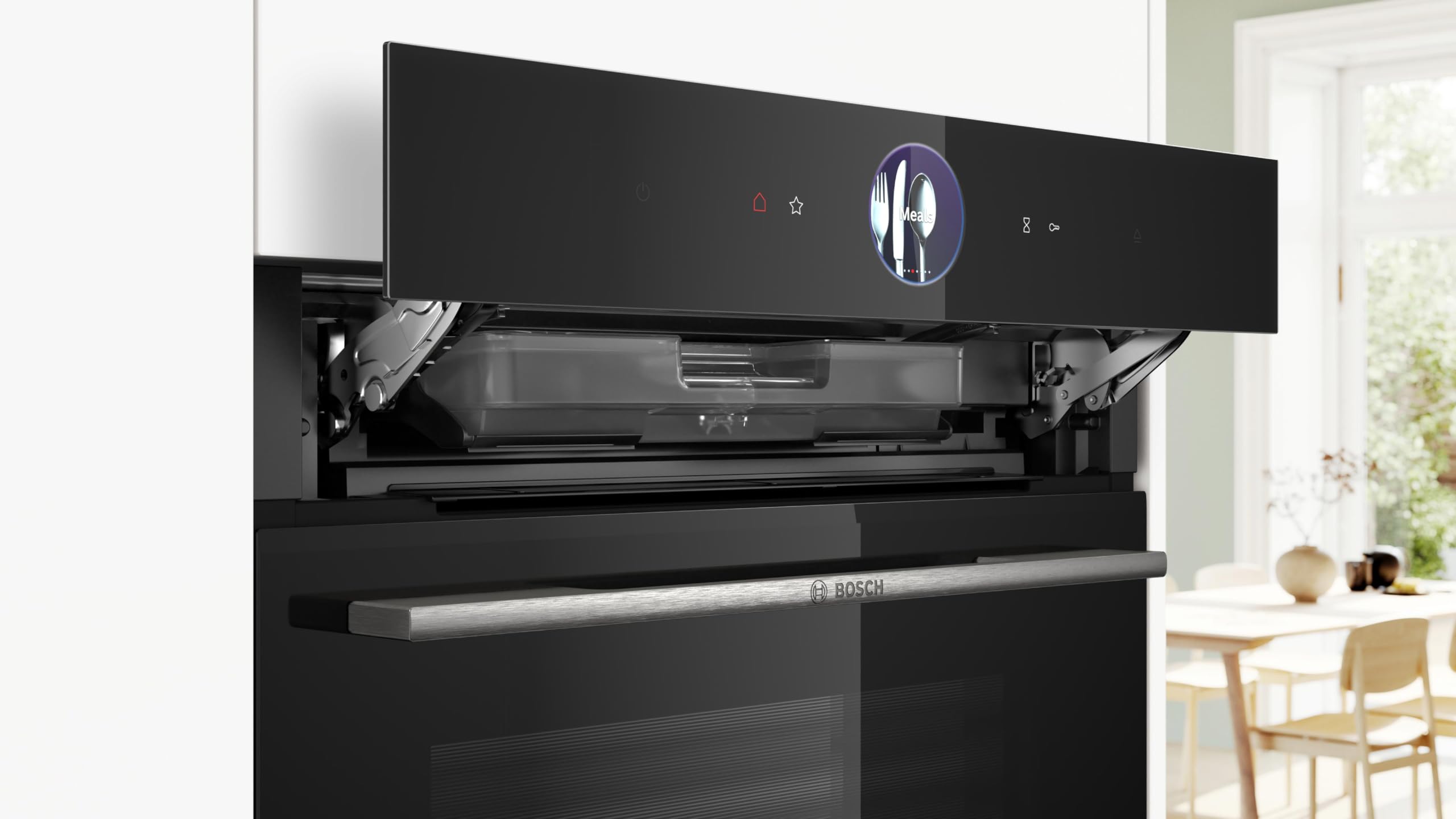 Bosch, Horno Multifunción, Vapor Añadido, Serie 8, AirFry, negro, HRG7361B1 | Cocina saludable y sabrosa con platos jugosos por dentro y crujientes por fuera.