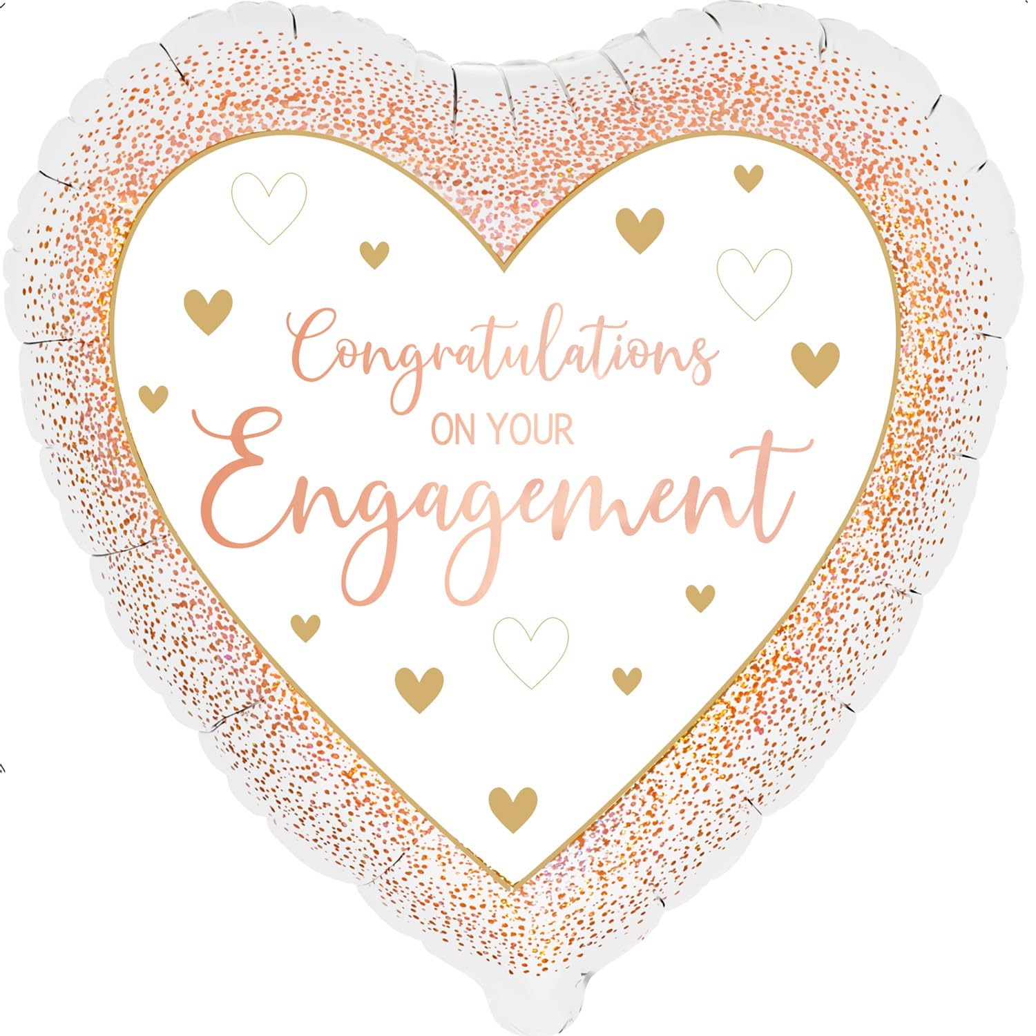 18" Engagement Rose Gold Heart Foil Balloon