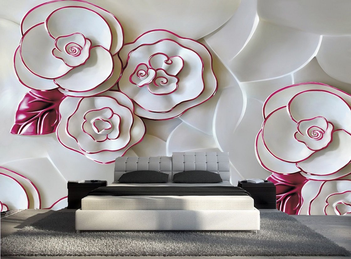 Papier peint 3d trompe l'oeil grand format lavable pour salon moderne