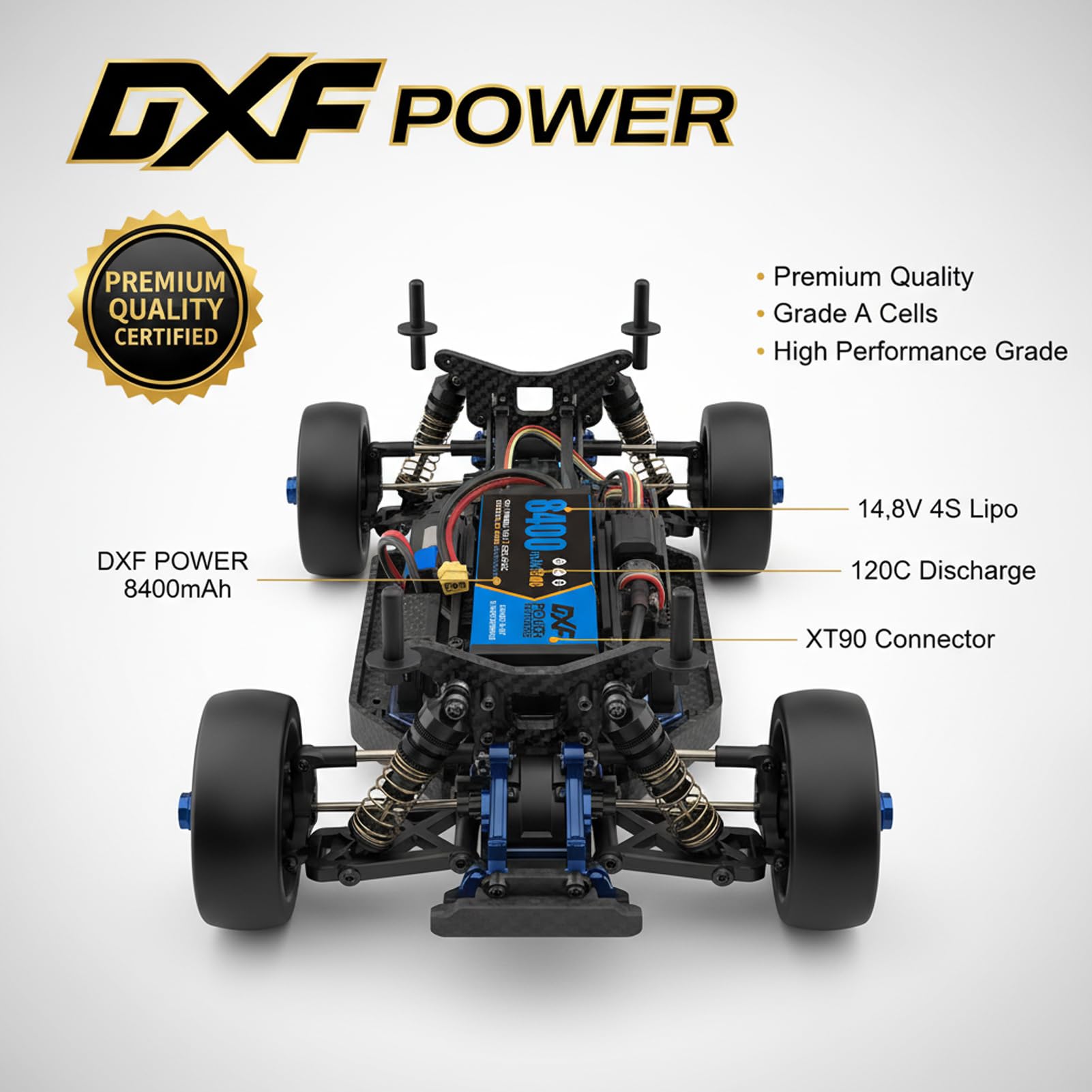 DXF 2 Packungen 3S LiPo Akku 11.1V 8400mAh 120C mit XT90 Plug Leistungsstarke für RC Helikopter Auto Flugmodelle Boot Truck Unheimliche Leistung Explosive Dynamik Game-Changer