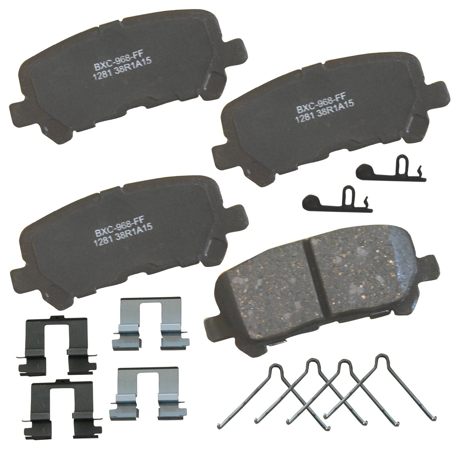 Bendix Premium SBC1281 Ceramic Rear Brake Pads for Acura MDX 2013-2007, ZDX 2013-2010, Honda Odyssey 2017-2011, Pilot 2015-2009