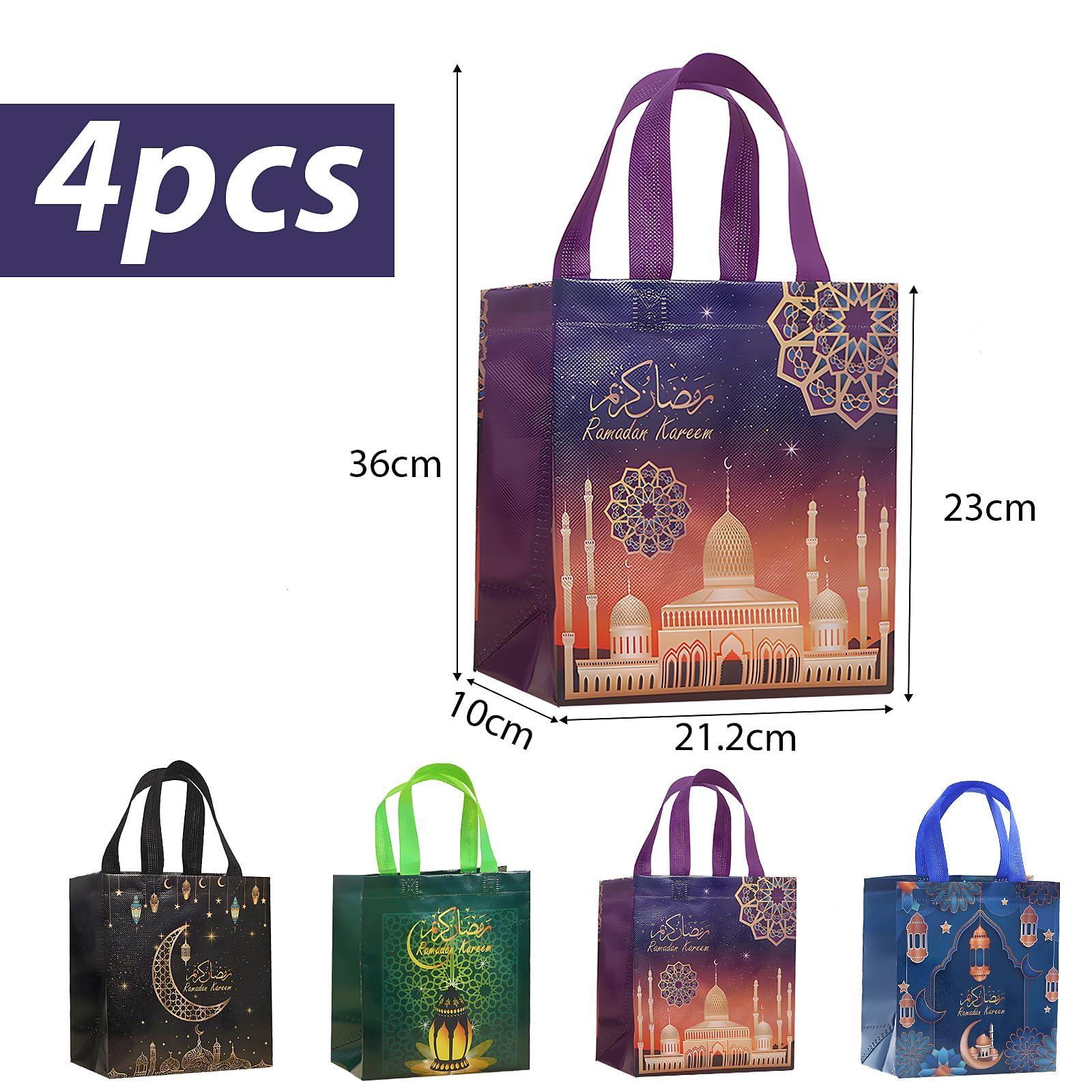 Sacchetti Regalo Ramadan In Cotone Con Cordoncino: 60x30 Cm, Eleganti Borse Porta Regali Per Eid E Decorazioni