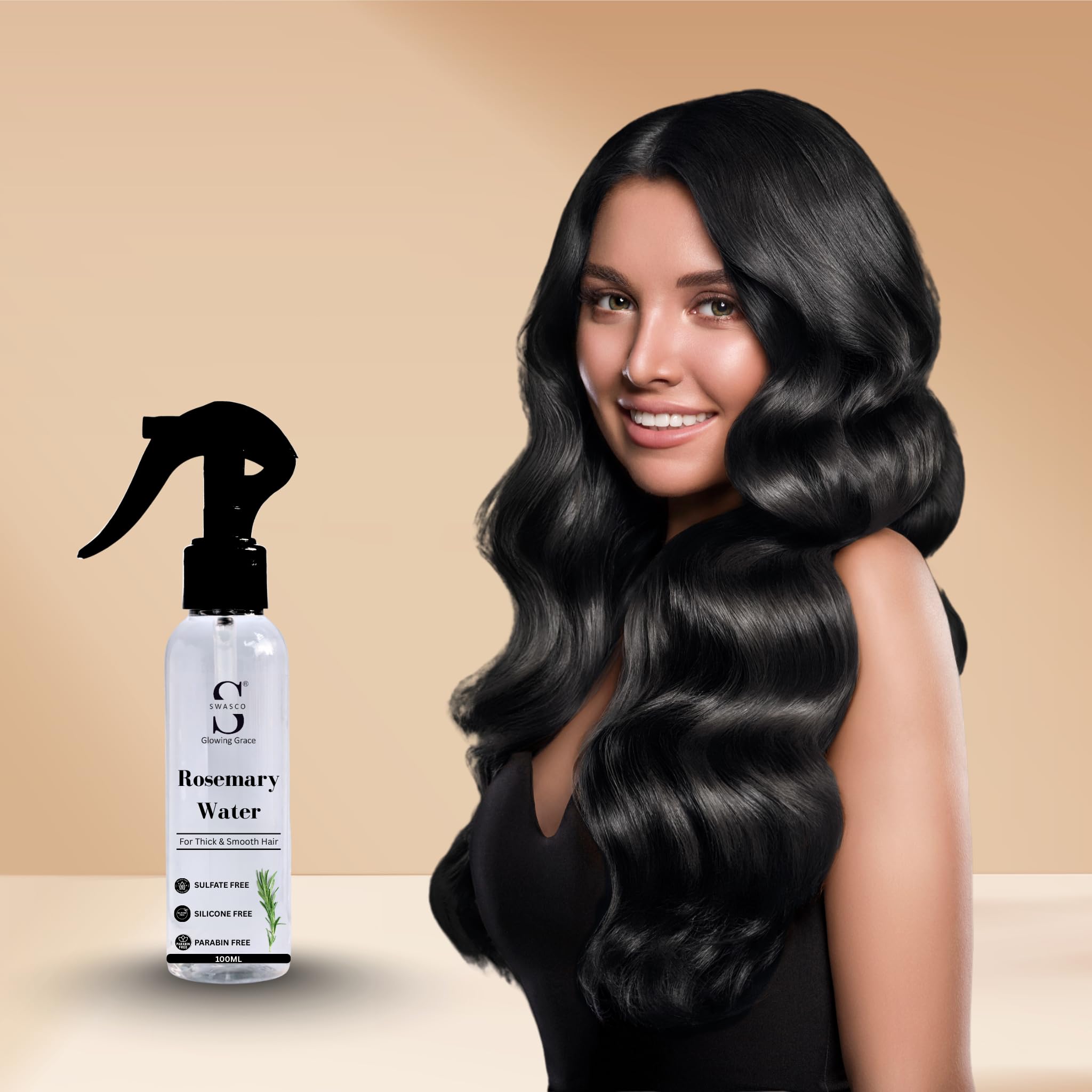 Swasco Rosemary Water Spray for Hair Growth 100 ml | Refreshing Scalp & Hair Mist | Reduces Hairfall | Strengthens Roots | Adds Shine | Chemical-Free & Suitable for All Hair Types 4