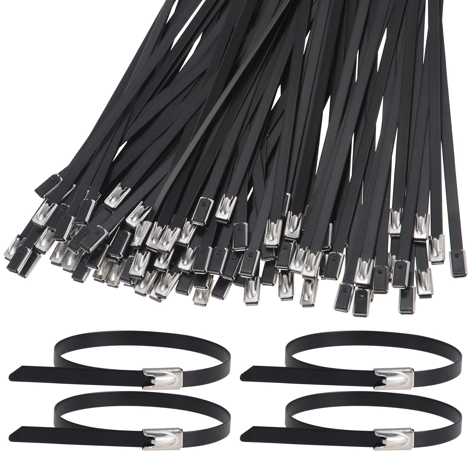 Faankiton 200 Pieces 304 Stainless Steel Ties, Metal Cable Ties - View #8