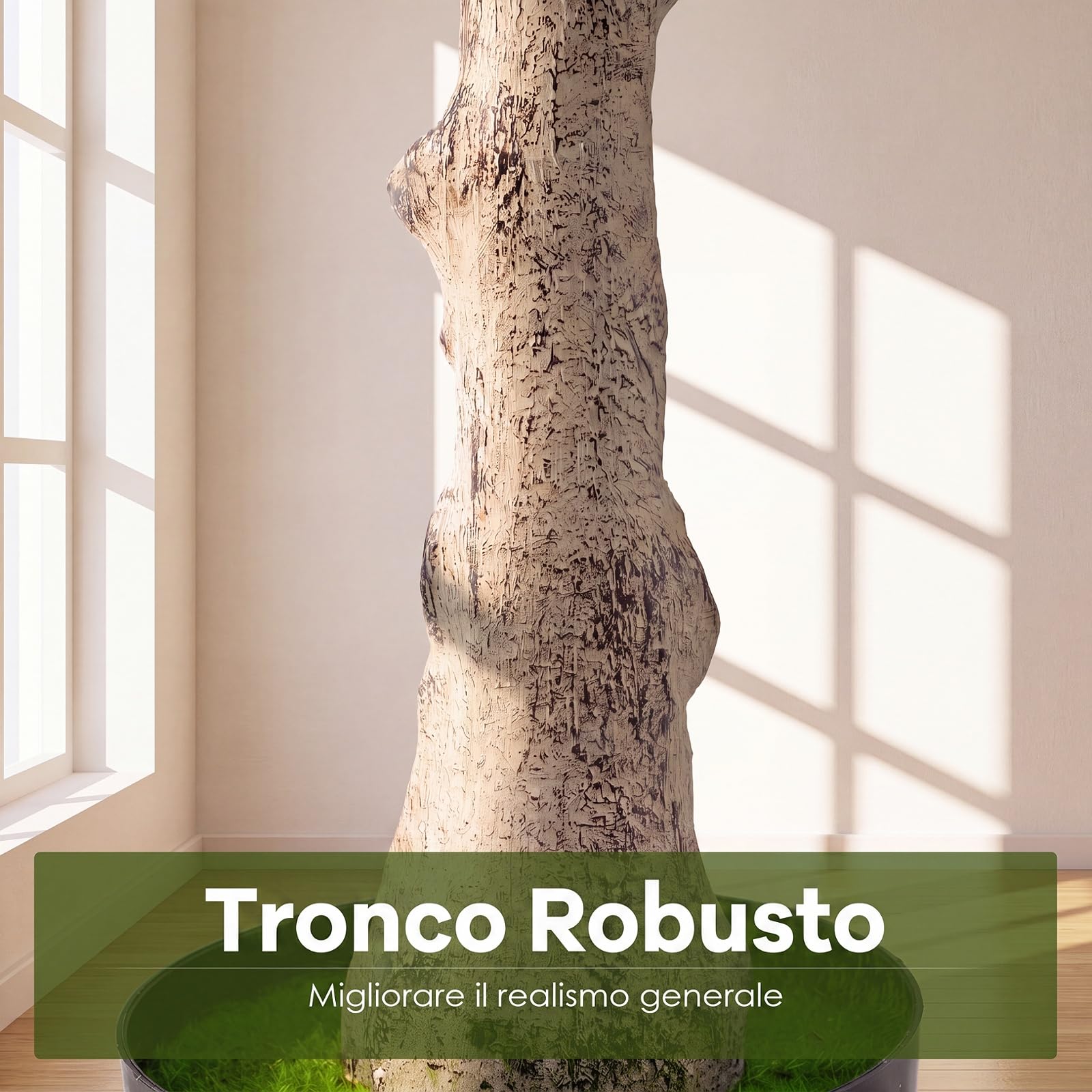 COSTWAY Pianta Finta, Ficus Finto da Interno e Esterno (140 cm) | Albero Artificiale con Rami Realistici, Foglie Fitte e Vaso Zavorrato, per Salotto, Ufficio, Hotel, Balcone e Giardino