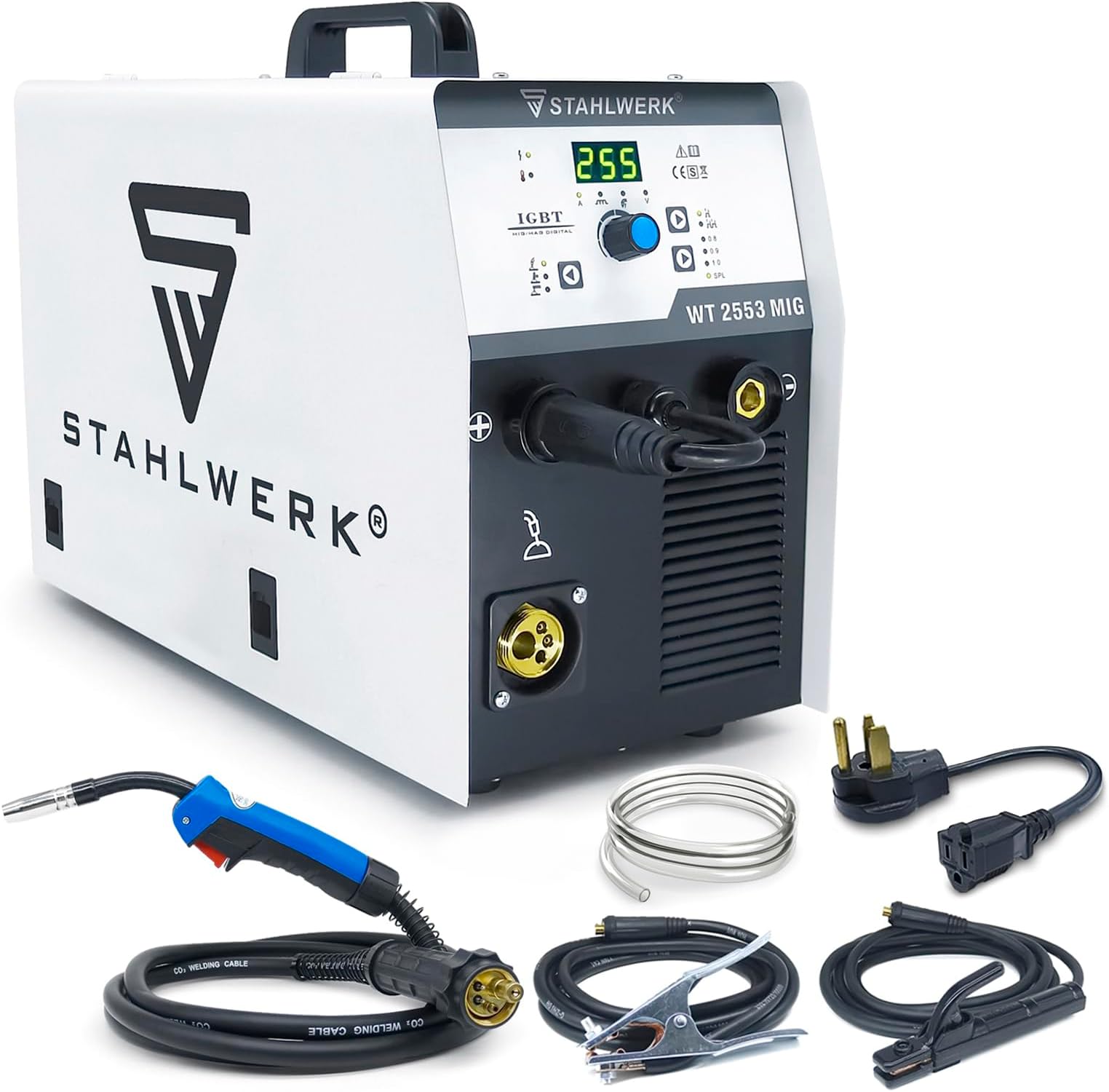 S STAHLWERK 255A Mig Welder 3 in 1 MIG/TIG/MMA 110V/220V Dual Voltage Gas/Gasless Welding Machine…