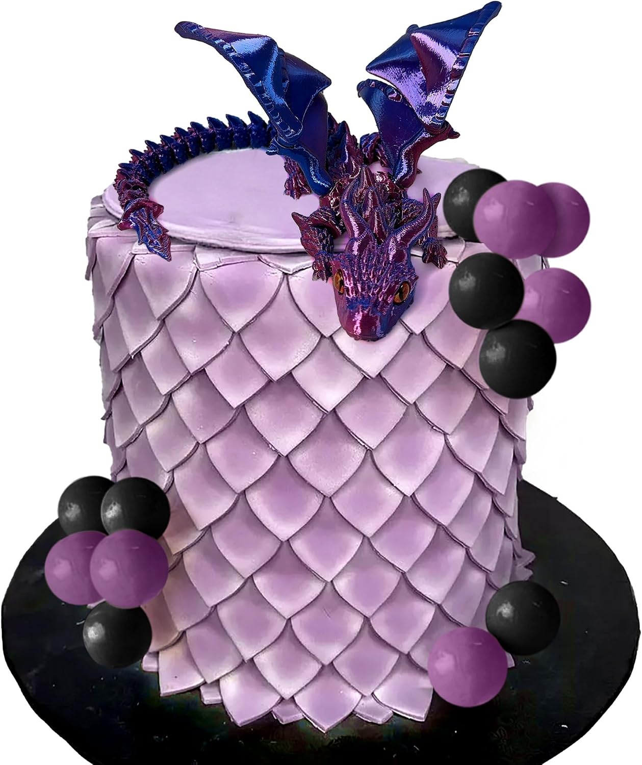 Fantasy Purple 3D Dragon Cake Topper Dragon Eggs Cake Decoration
