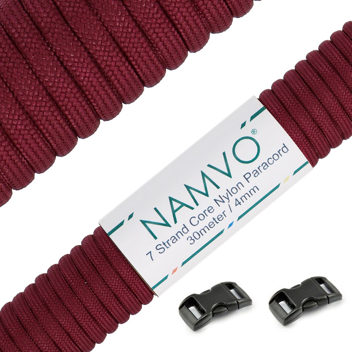 Namvo 550 Paracord Mil Spec Type III 7 Strand Parachute Cord Total Length 100ft/30 Meters Solid Color — view 35