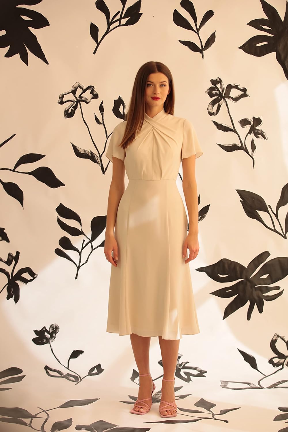 Maggy London Womens Sophisticated Twist Neck Detail Dress Workwear Office Career Occasion Event Guest of - Image 5