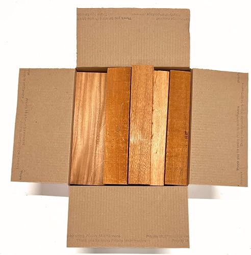 Miniatura 4 de Exotic Wood Zone 's Scarp Wood Cut Offs Box de caoba  Chatarra de madera para tallar rollos de madera corta Tablas de madera