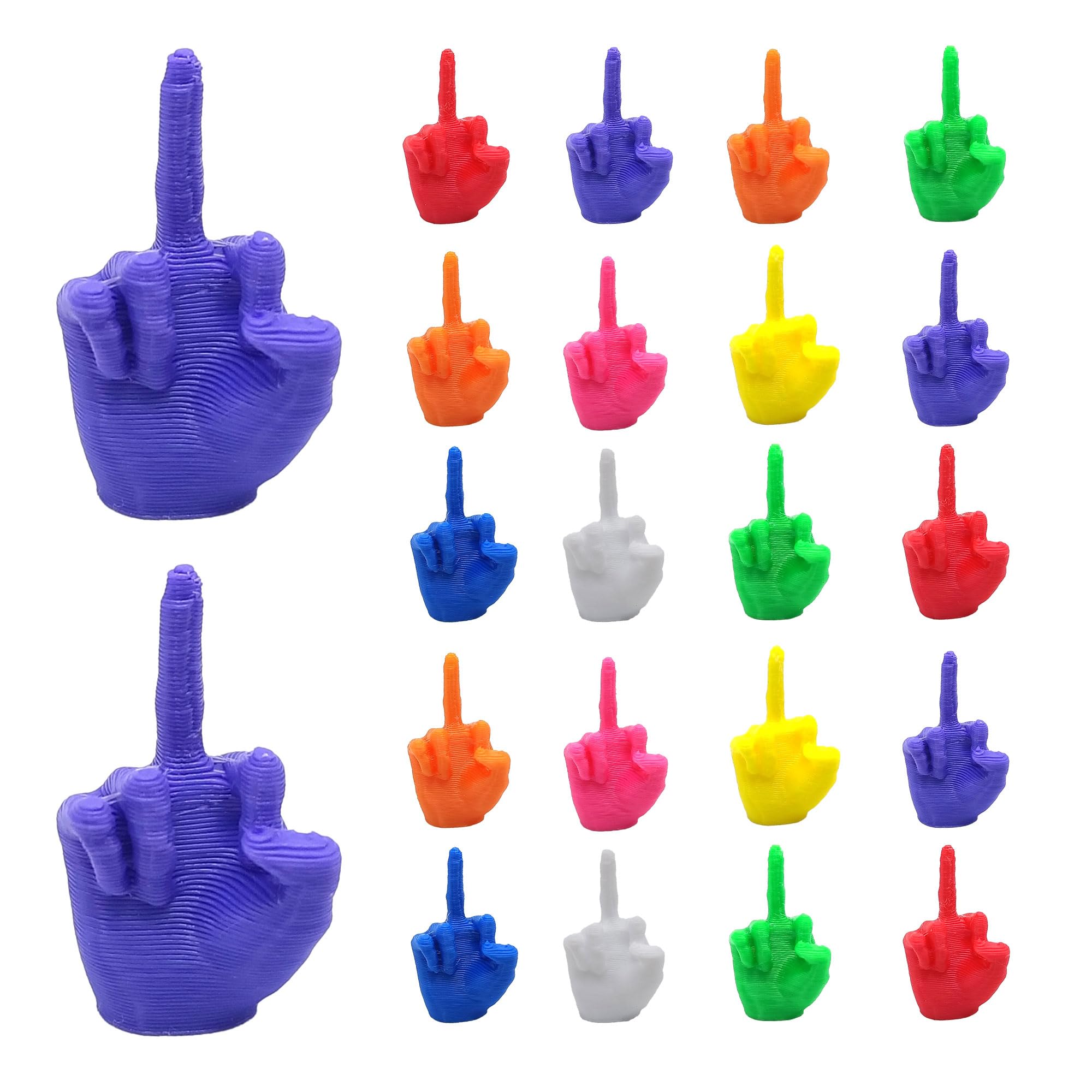 NIBERDA Mini Middle Finger Figurines 50 Pack Mixed Colors 3D Printed