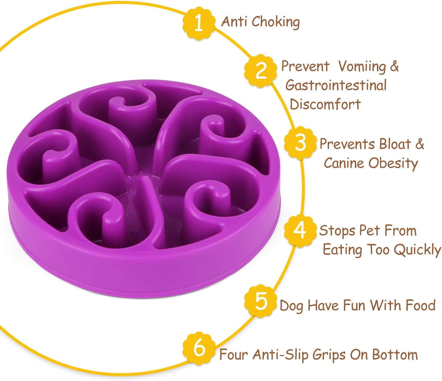 JASGOOD Slow Feeder Dog Bowl New Arriving Feeder for Fun Slow Feeding