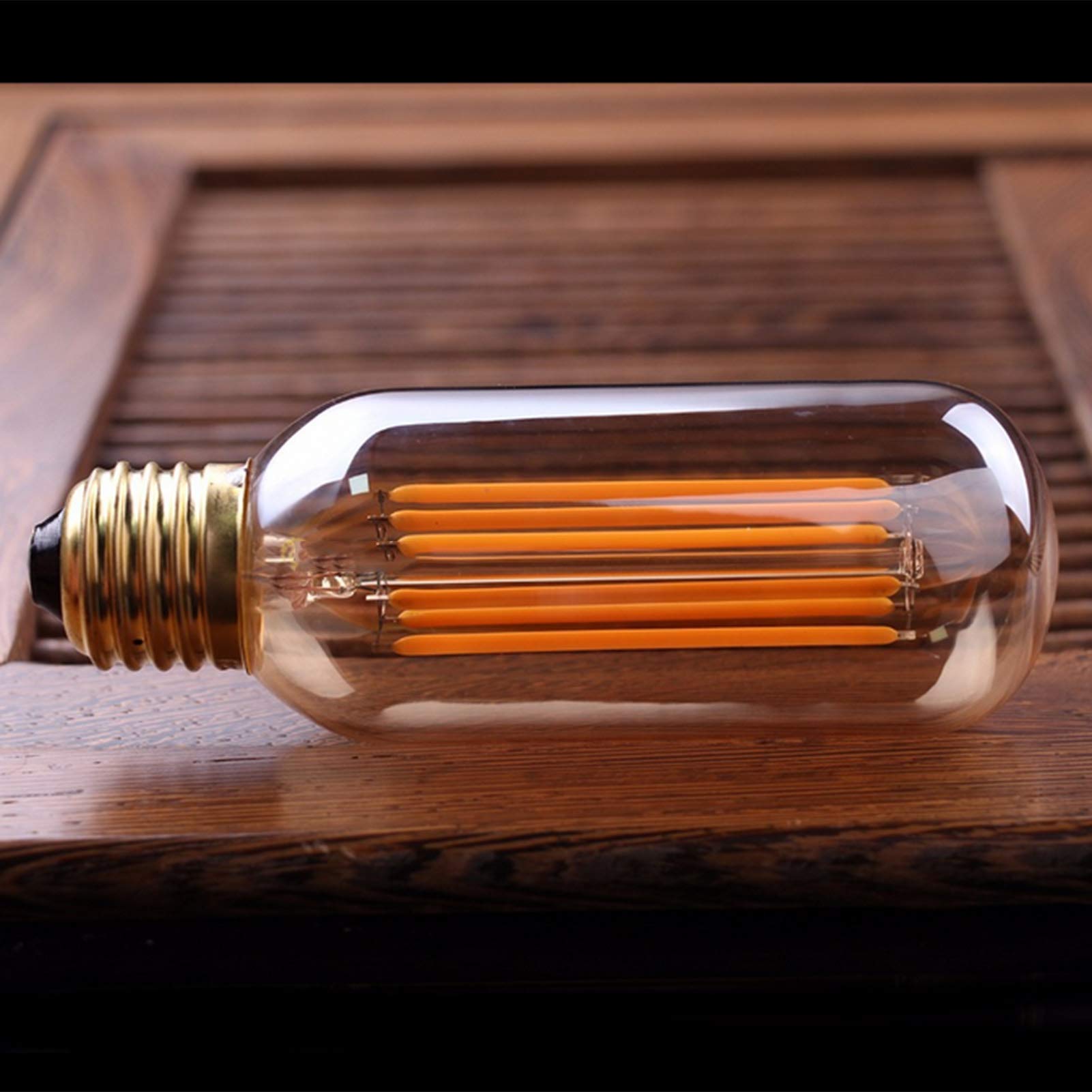 Ampoule tubulaire LED 6 W à intensité variable, équivalent à une ampoule à incandescence 60 W, bouche à vis E26 600 lumens, haute luminosité, rétro Edison T45, ampoules LED tubulaires à filament allo