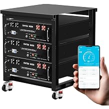 DATOUBOSS 48V 100Ah LiFePO4 Lithium Battery 3 Pack, 15.36kWh Server Rack Battery with Bluetooth, CAN/RS485 Port, Built-in 100A BMS, 15000+ Cycles, 3U Rack-Mount, for Off-Grid, Solar, RV, Home Backup