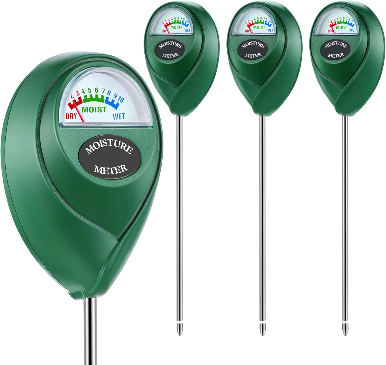 4 Packs Soil Moisture Sensor Meter Set, Outdoor Soil Meter