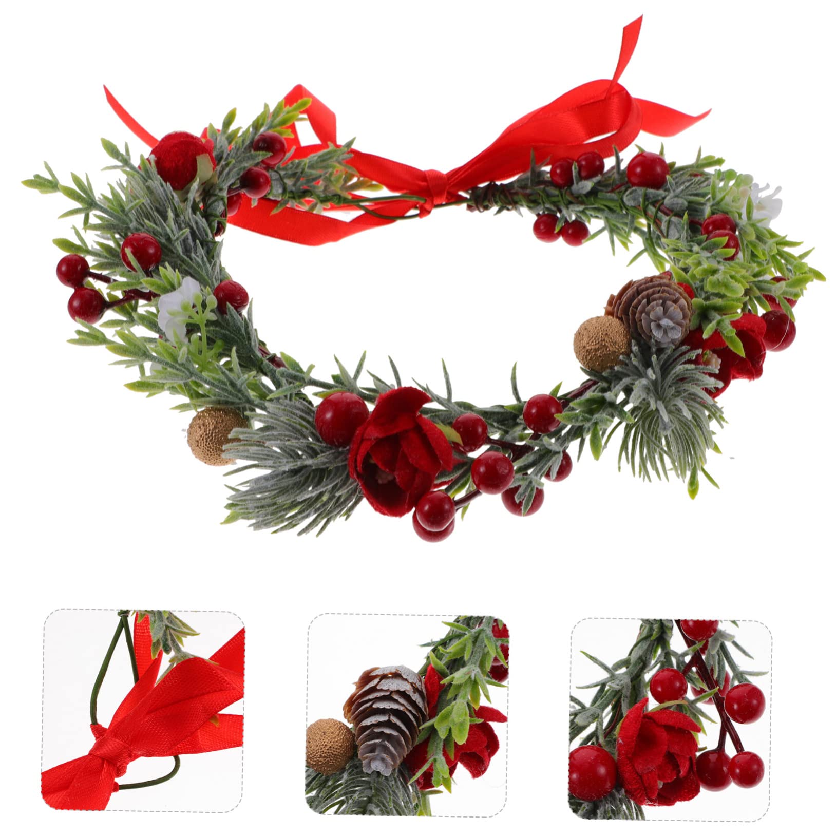 SHERCHPRY 5pezzi di Fiori Finta con Foglie per Donne Cerchietto Elegante per Matrimonio e Feste Accessorio Creativo per Sposa e Damigelle Decorazione per Eventi e Foto
