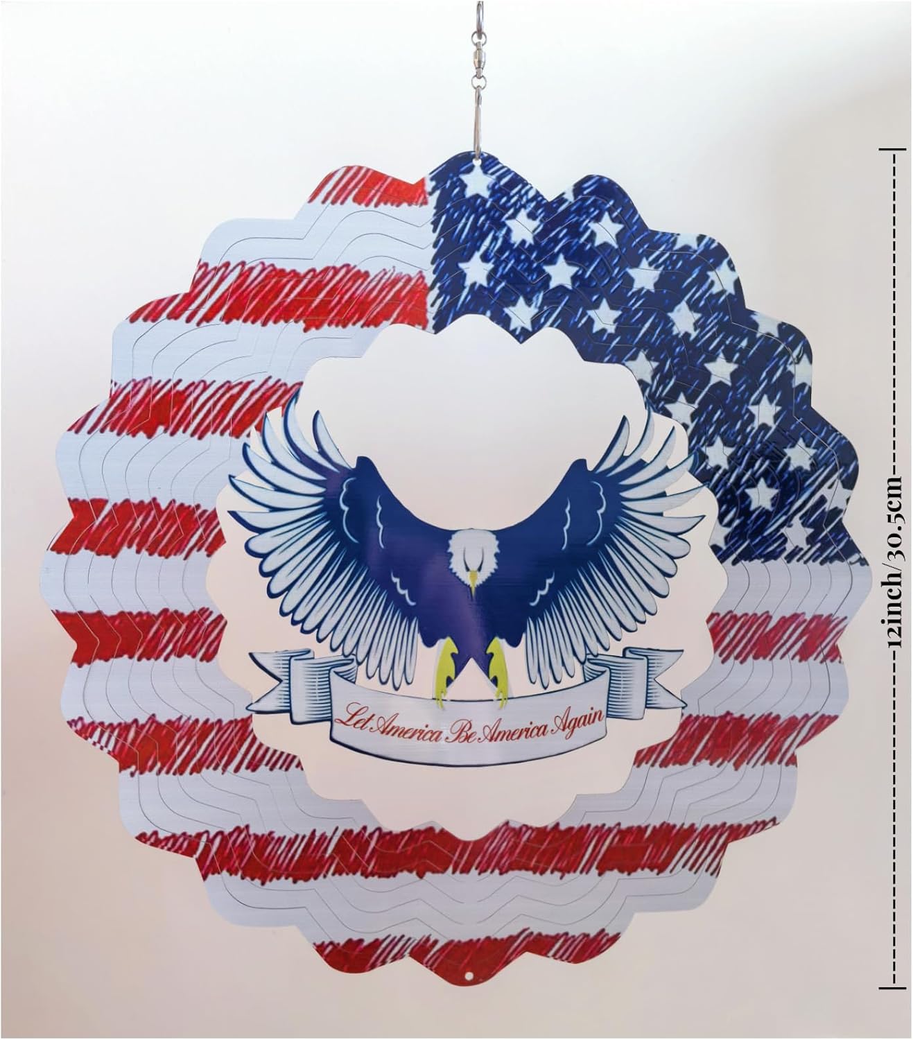 Eagle Wind Spinners for Yard and Garden American Flag Kinetic Wind Spinner Fourth of July Independence Day Party Decorations for Indoor Outdoor 3D Effect Patriotic Wind Spinner