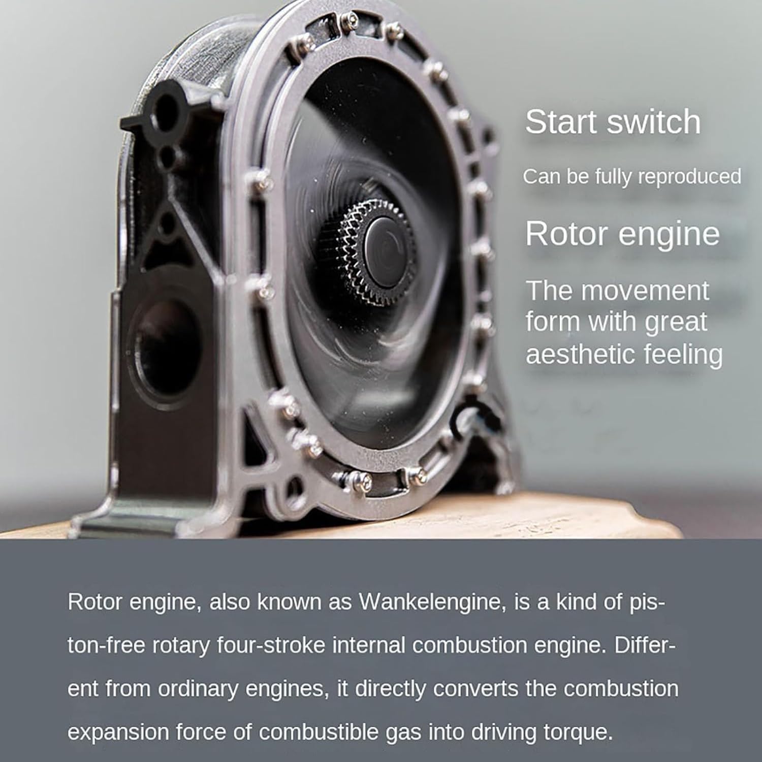 Rotary Engine Model Kit, Beztłokowy 4-suwowy Silnik Spalinowy Do 600 RPM, Funkcjonalny Metalowy Model do Samodzielnego Montażu DIY dla Entuzjastów Techniki i Dorosłych, Edukacyjny Pokaz STEM