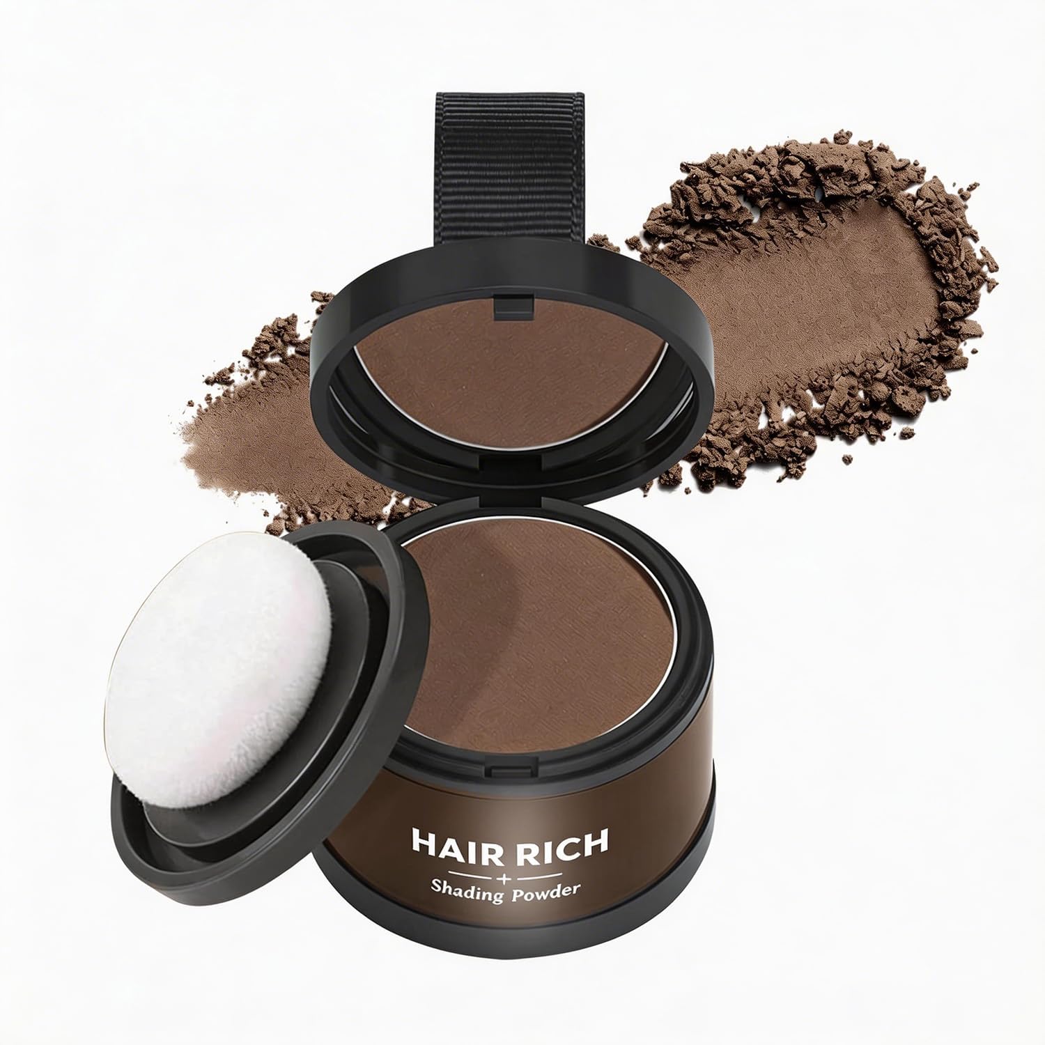 Nicgou Hairline Shadow Powder, Hair Shadow Root Cover Up, Hair Line Concealer Root Cover Up, Unisex Root Touch Up Hair Powder (Light Brown, 03)