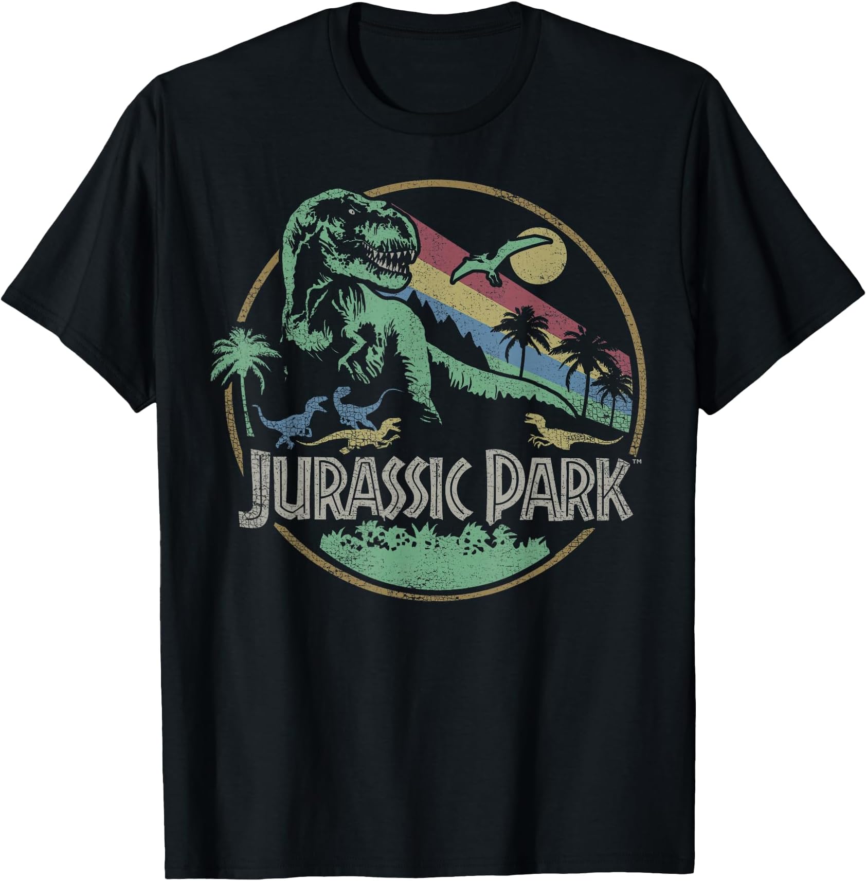 Retro Darken Color Circle Logo T-Shirt Small