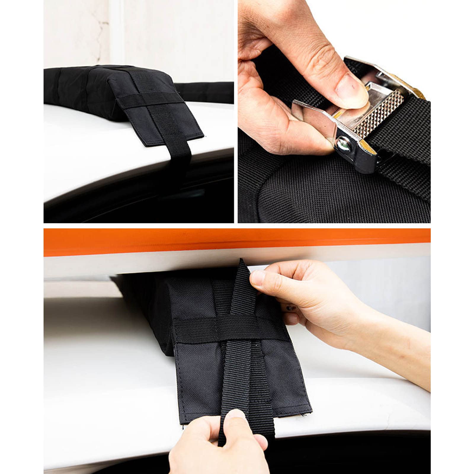 Coussinets De Toit Souples Pour Kayak, SUP, Planche De Surf - Avec Sangles, Mousse EVA, Universels Pour Voiture Sans Barres - Sac De Rangement Inclus