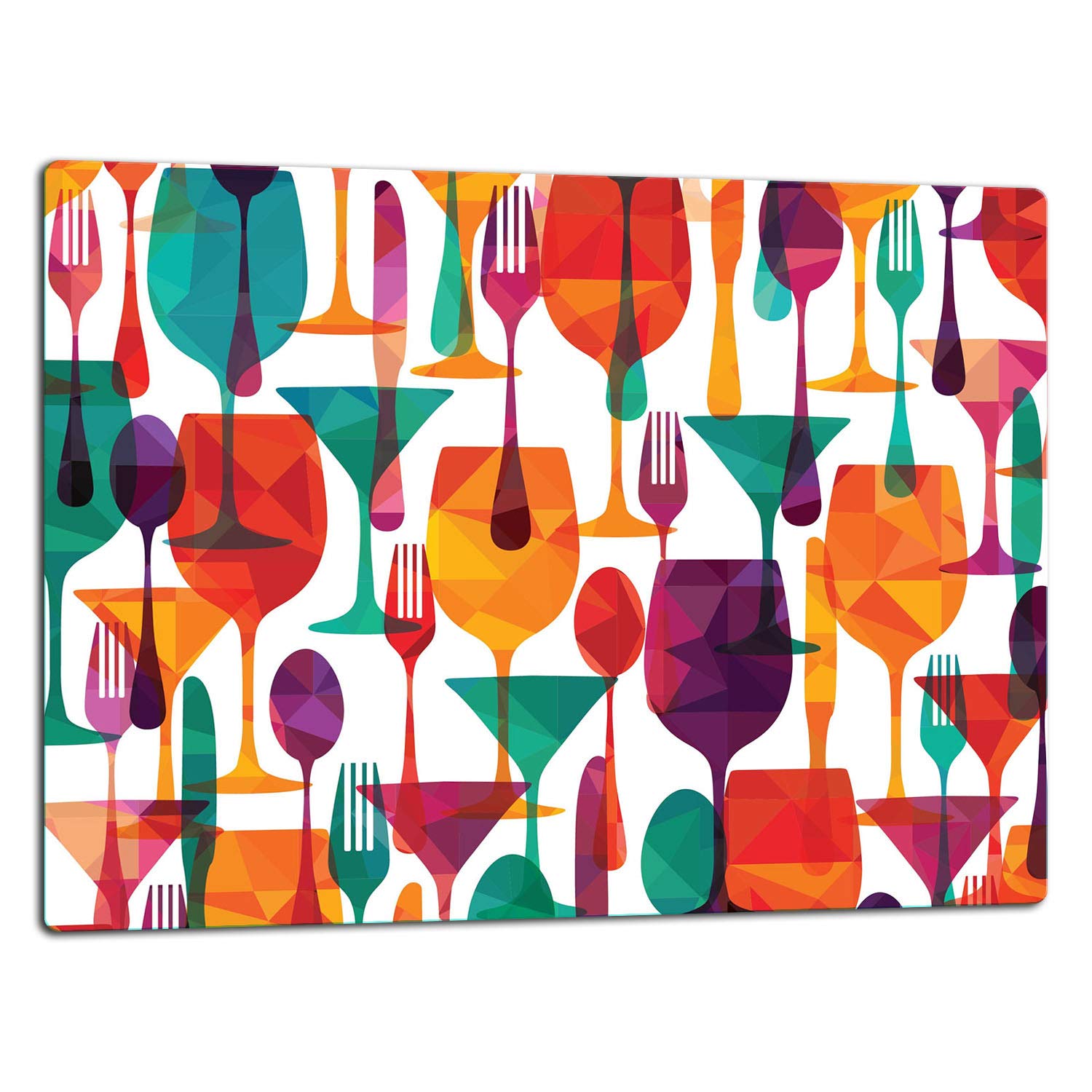TMK - Tabla para cortar de cristal (52 x 40 cm, protección contra salpicaduras, placa de vidrio universal)