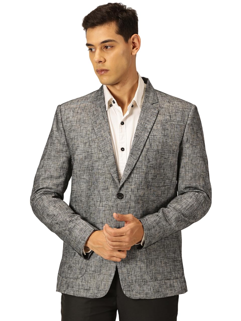 Men’s Slim Fit Single Breasted Blazer | Linen Blend with Polyester | Notched Lapel Collar | Formal & Casual Wear-image-38