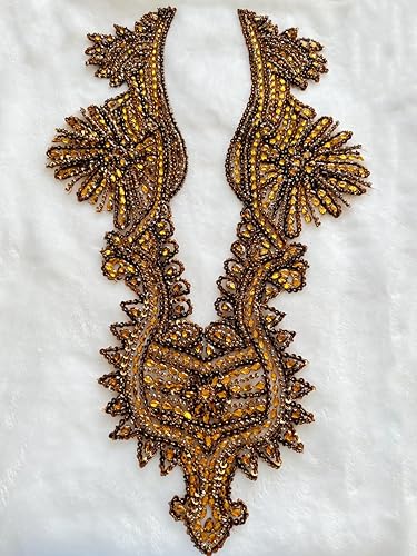 Vista 62 de Apliques hechos a mano de cristal sobre encaje, cuentas de diamantes de imitación para coser, parches de lentejuelas, accesorios de decoración