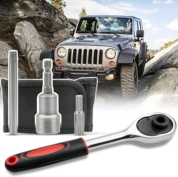 Hard Top Door Removal Torx Set Tool Kit -Red | Replace 68361574AB 82214166AB Compatible with 2007-2021 Jeep Wrangler JL JK 2-4 Doors