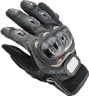 Motorcycle Full Finger Gloves - Free Size, Black