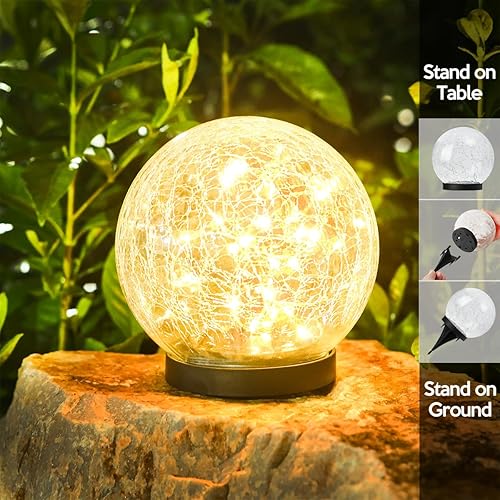Miniatura 7 de Luces solares impermeables al aire libre IP65, bolas de luz solar LED para césped, jardín, patio, mesa, decoración artística, paisaje de patio,