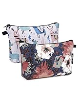 Vista 7 de WANDF - Bolsa de cosméticos para mujeres, organizador de maquillaje, mini neceser de maquillaje para el bolso, resistente al agua, regalo para niñas