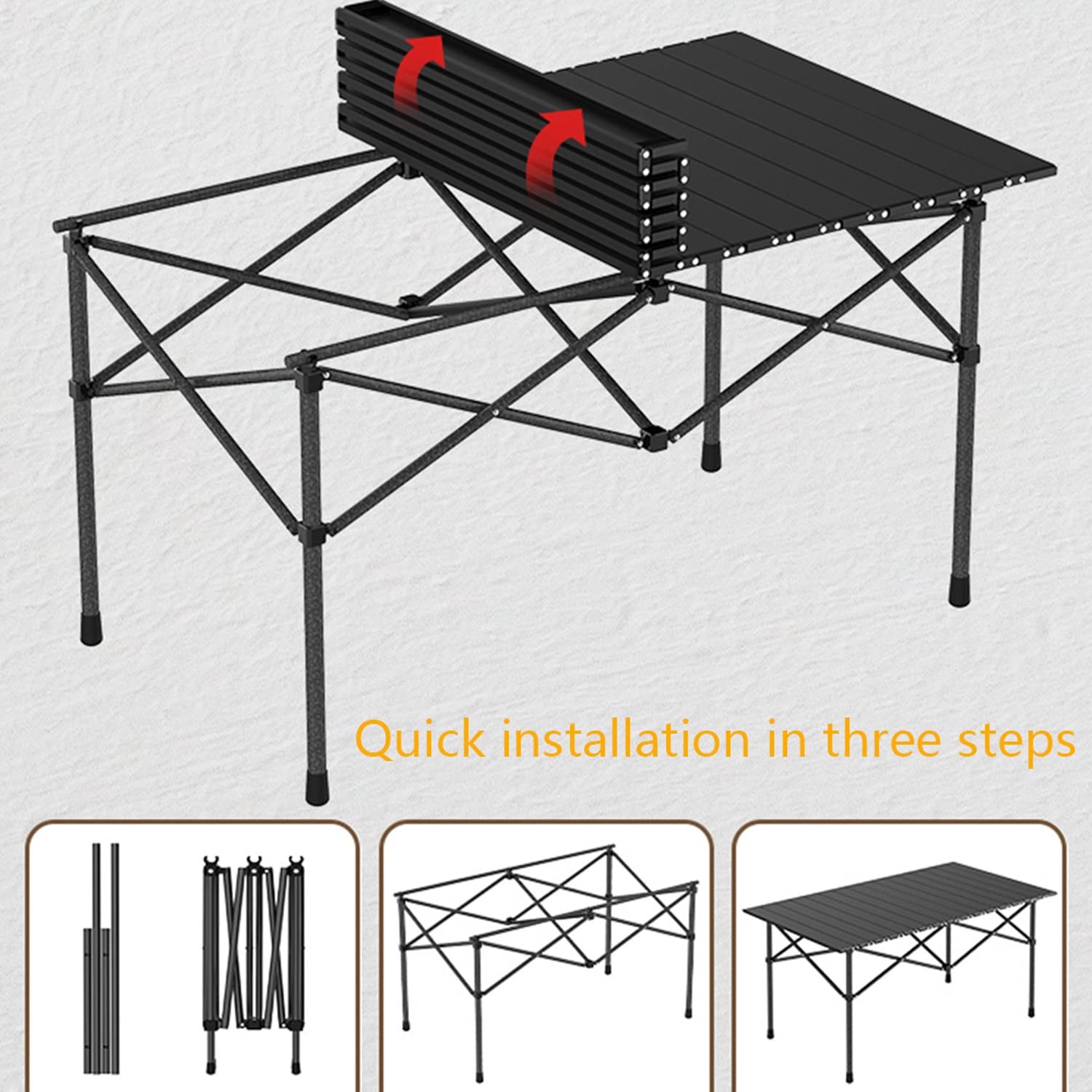 Table de Pique-Nique de Camping Pliante de 0,9 m avec sièges/Trou de Parapluie - 113 kg supporte Cette Valise légère et Pliable for Cartes Table Pliante avec chaises (Size : 50cm+2 Chairs)