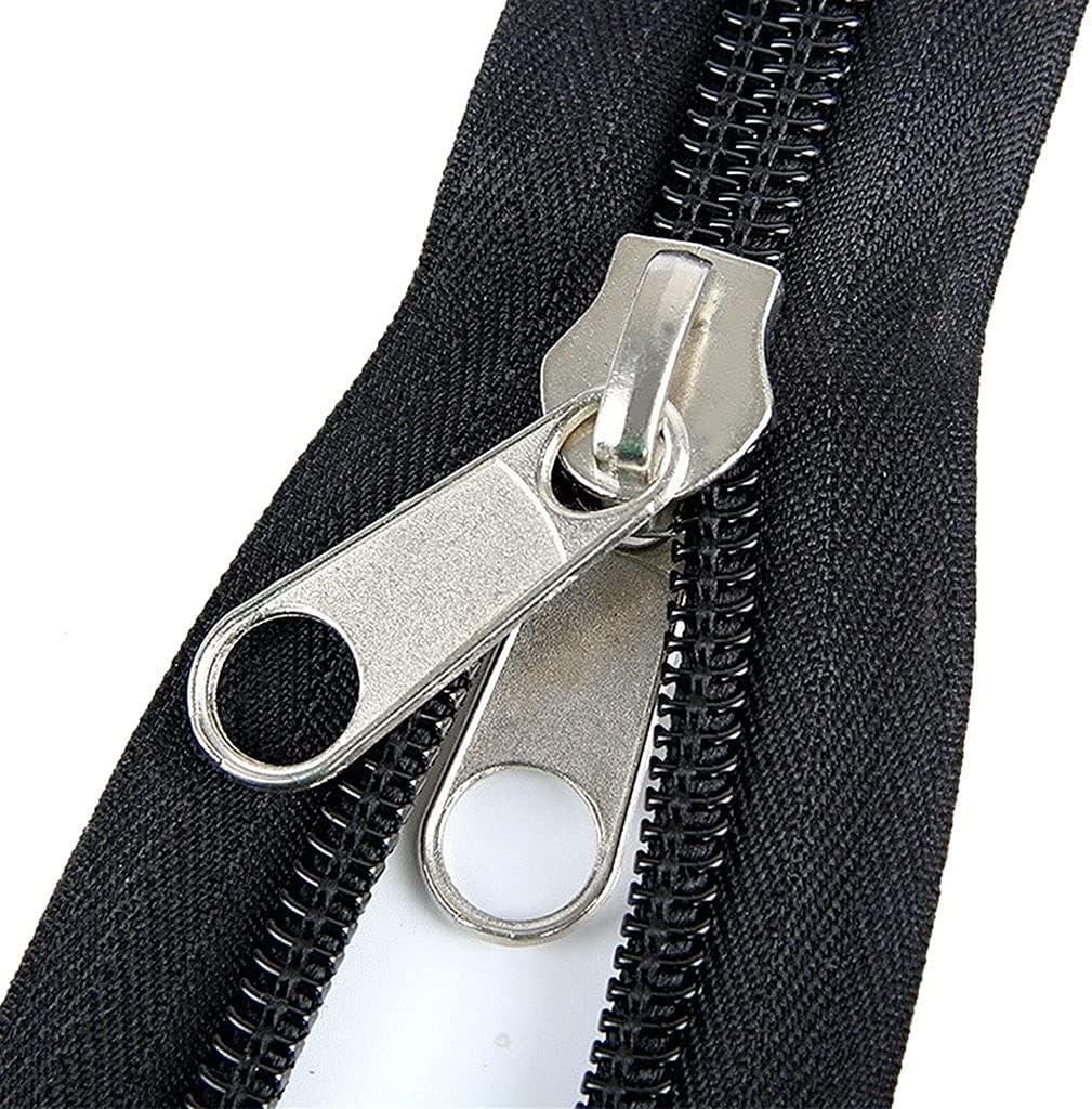 GERRIT Metal Zipper,Coil Zippers,Continuous Zip Sliders, 1pcs 8# 10# 2 Meters Big Tent Zipper Double Sided Slider Zippers for DIY Sewing Mosquito Net Zipper (Size : 10#) (Size : 10#) (Size : 8#)