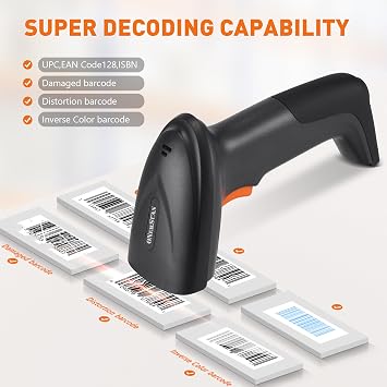 2D Barcode Scanner QR Code Scanner Handheld USB Wired Scanner