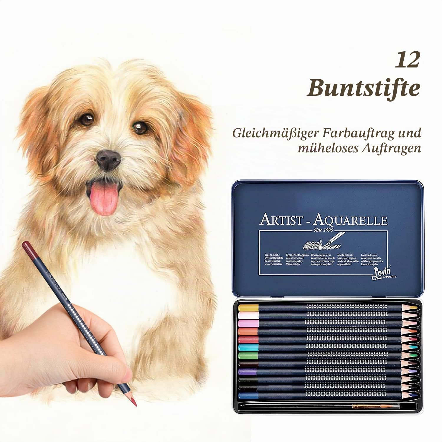 Tisch-Staffelei Art Staffelei Desktop zum Malen, Premium Holz Sketchbox | Verstellbare Kofferstaffelei mit 55 Teiliges Luxus Malkoffer Enthalten, für Erwachsene, Künstler und Studenten