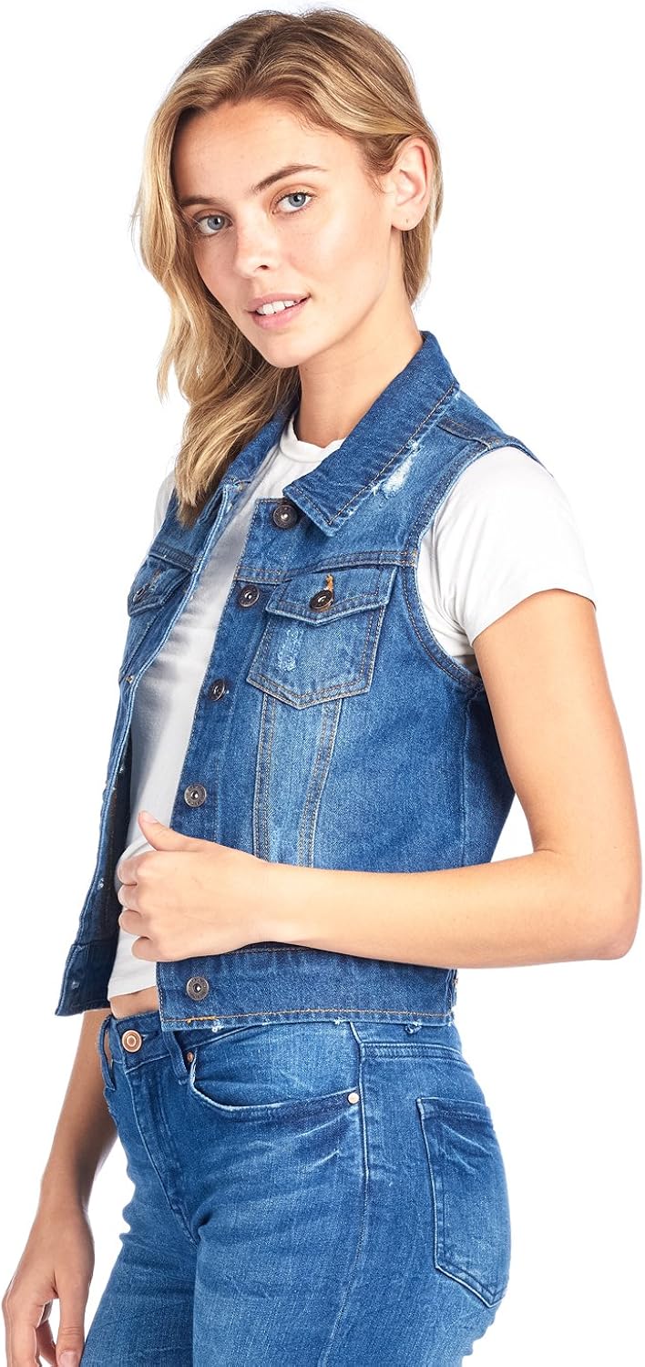 ICONICC Women's Denim Jean Jackets Vests