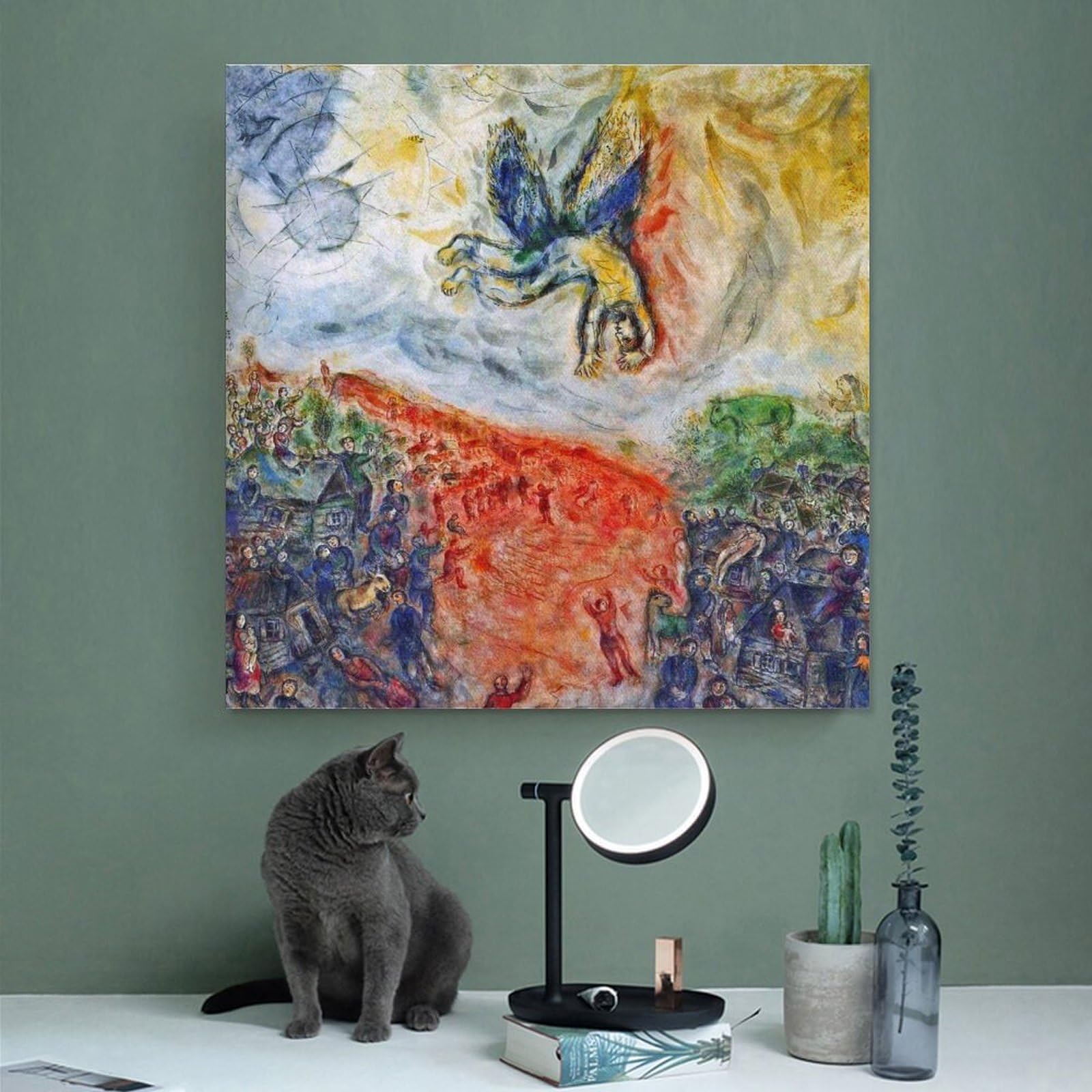 シャガール、イカロスの堕落、希少画集画、新品高級額付 シャガール、イカロスの堕落、希少画集画、新品高級額付