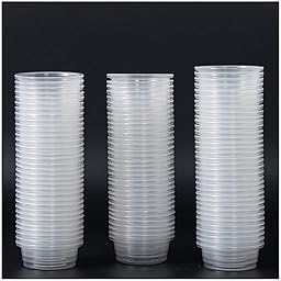 SLSON 100 Pcs Gecko Food and Water Cups 0.5 oz Transparent Plastic Feeder Cups for Reptile Feeding Bowls for Crested Gecko Lizard Bearded Dragon, Small Pet Ledge Accessories