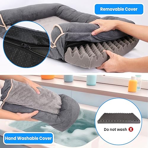 Miniatura 8 de Sofá cama ortopédico para perros con espuma para huevos  Sofá para mascotas para perros medianos y grandes  Funda lavable extraíble, base