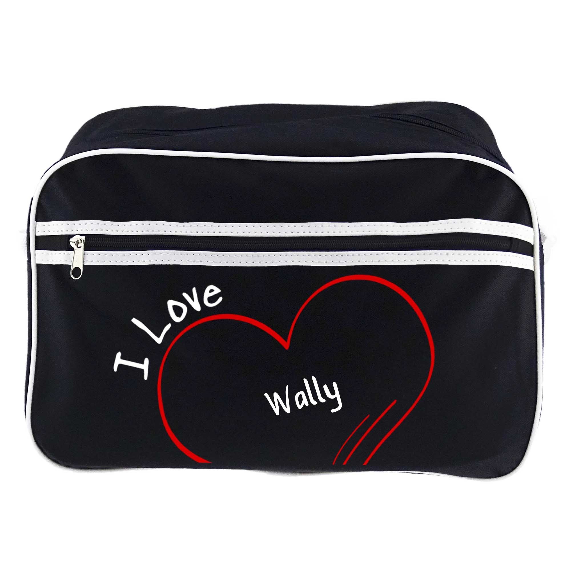 Modern I Love Wally Retro Shoulder Bag Black