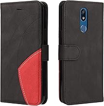 Fatcatparadise Cover for LG K40 / K12 Plus, Flip PU Leather Case Cover Book Wallet Protective Case with TPU Slim Shockproof [Kickstand][Card Slots] [Magnetic Closure] (Black)