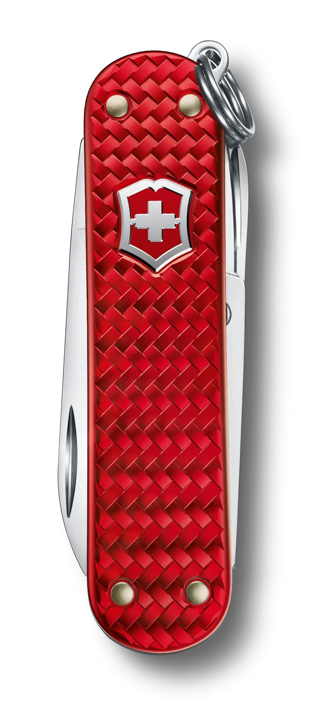 Classic SD Precious Alox Swiss Army Knife, Compact 5 Function Swiss Made Pocket Knife with Small Blade, Screwdriver and Key Ring - Iconic Red