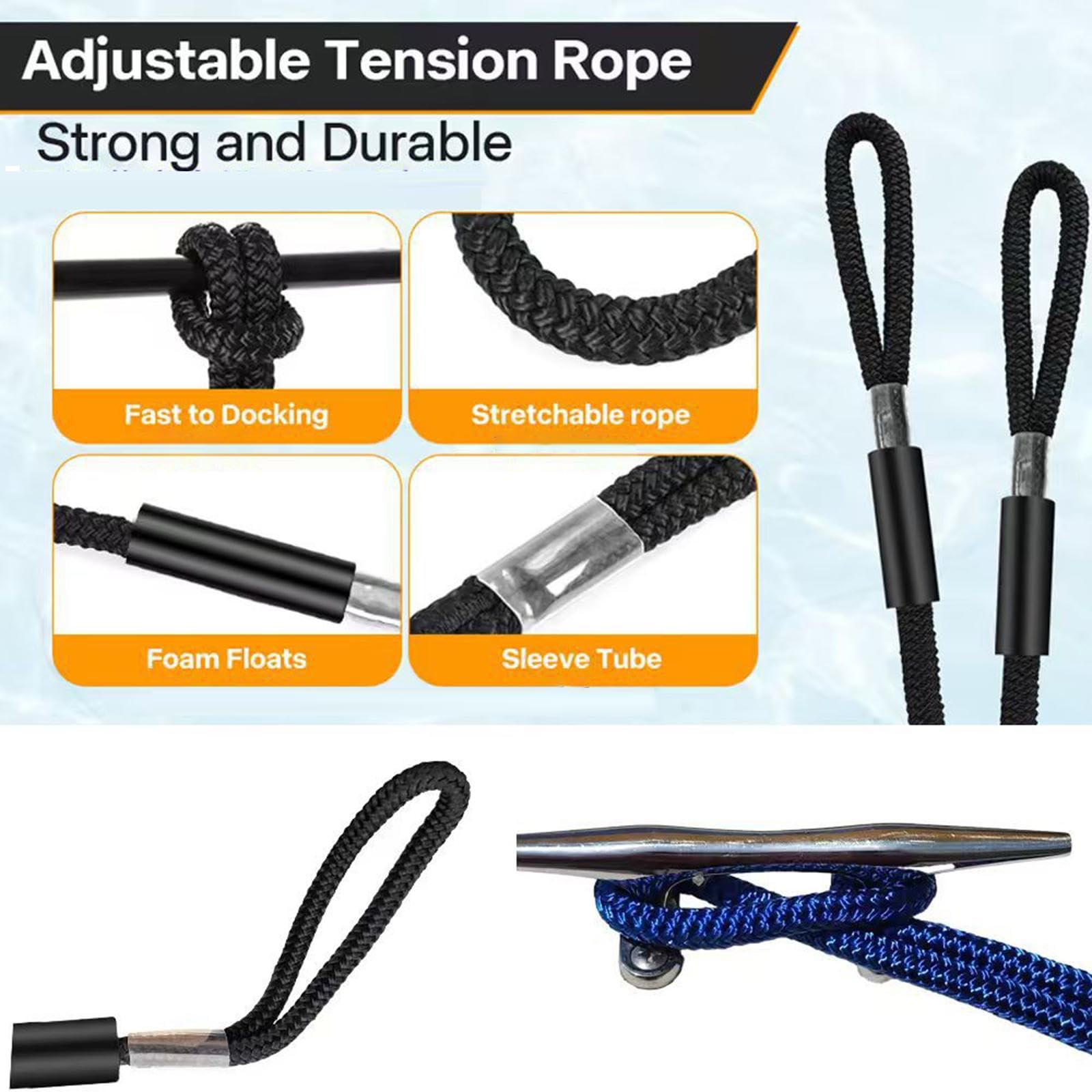 Oshhni Corde d'amarrage de 1/2 Pouce, Haute Performance, Portable et résistante à l'effilochage, idéale pour Le Camping, la Navigation de Plaisance