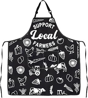 G2TUP Funny Farmers Gift Support Local Farmers Apron With Pockets Farming Gift Foodie Themed Merch