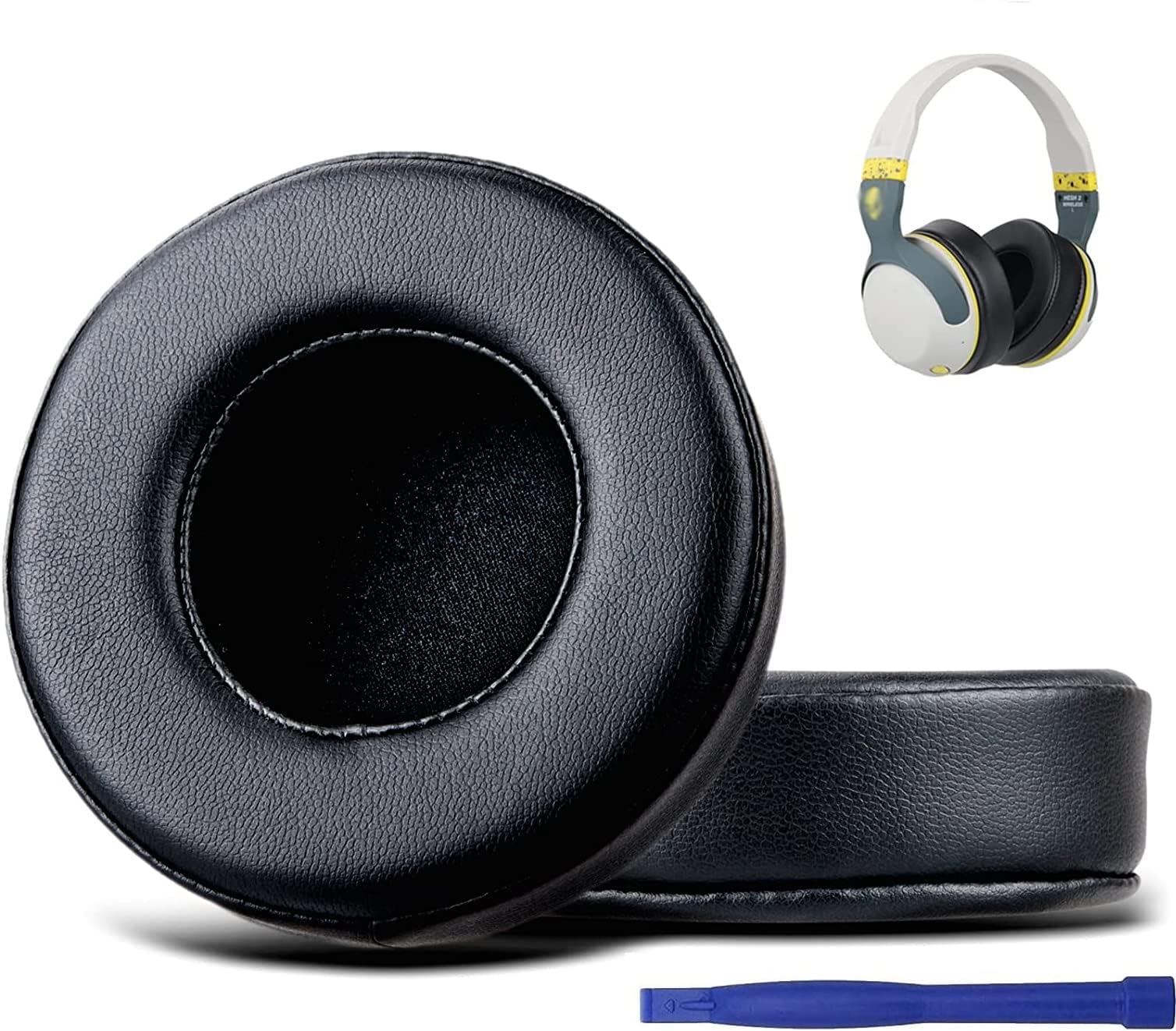 SEEFY Replacement Earpads for Skullcandy Hesh 2 Hesh 2.0 Bluetooth Wireless Headphones, Memory Foam Ear Cushions Earbuds Ear Pads Repair Parts(BLACK)